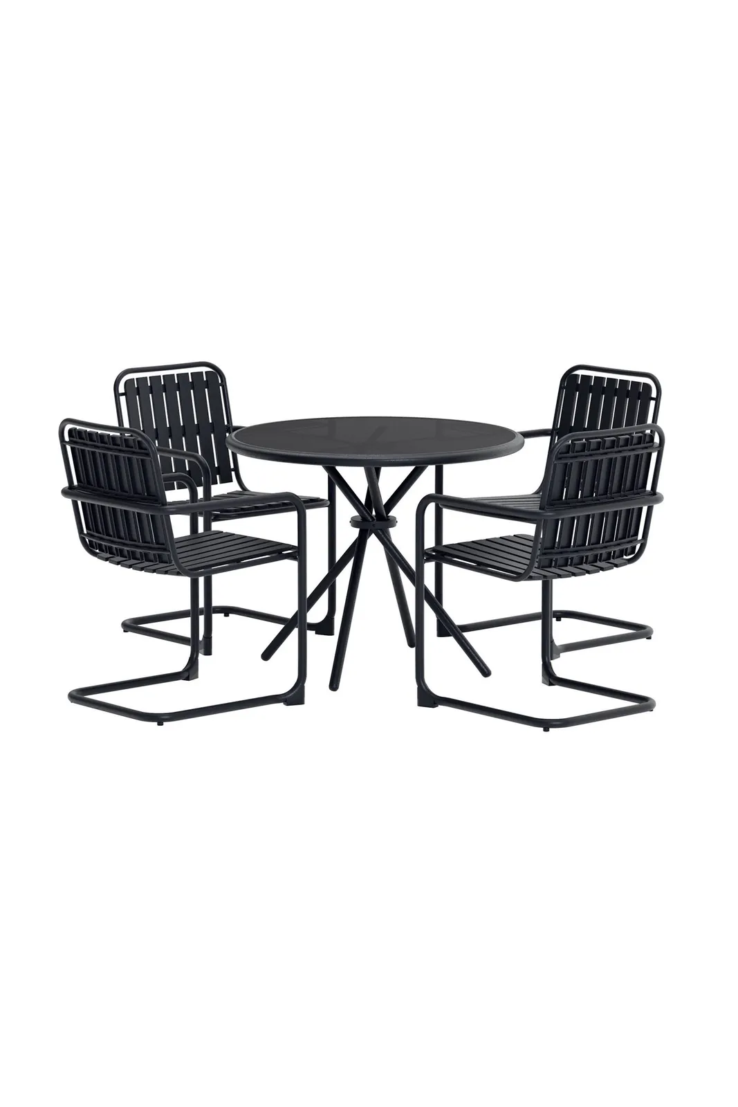 Garten Lounge-Set Chios aus Aluminium, Stahl und gehärtetem Glas