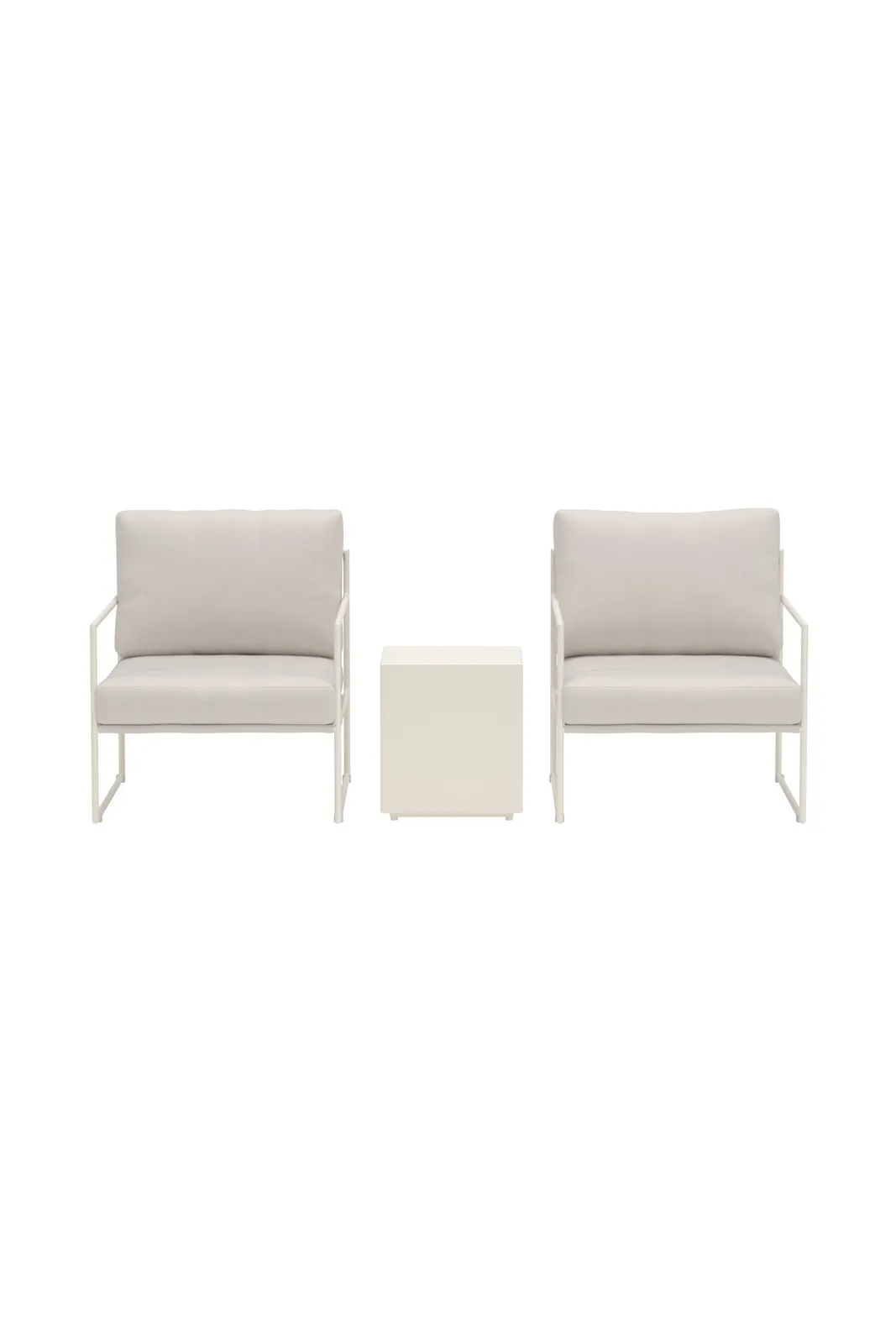 Garten Lounge-Set Lissabon aus Aluminium in Beige