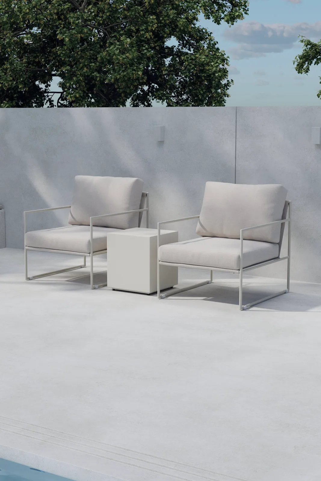 Garten Lounge-Set Lissabon aus Aluminium in Beige - Image 2