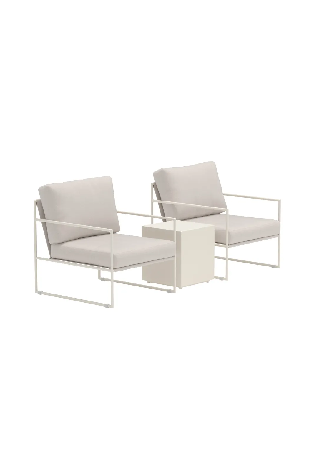 Garten Lounge-Set Lissabon aus Aluminium in Beige - Image 3