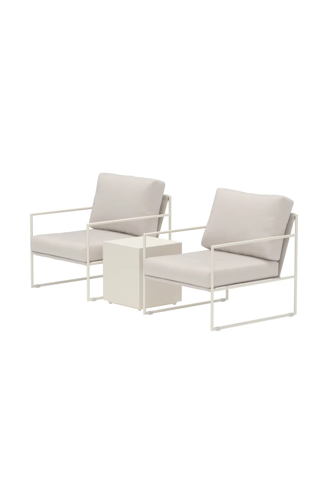 Garten Lounge-Set Lissabon aus Aluminium in Beige - Image 4