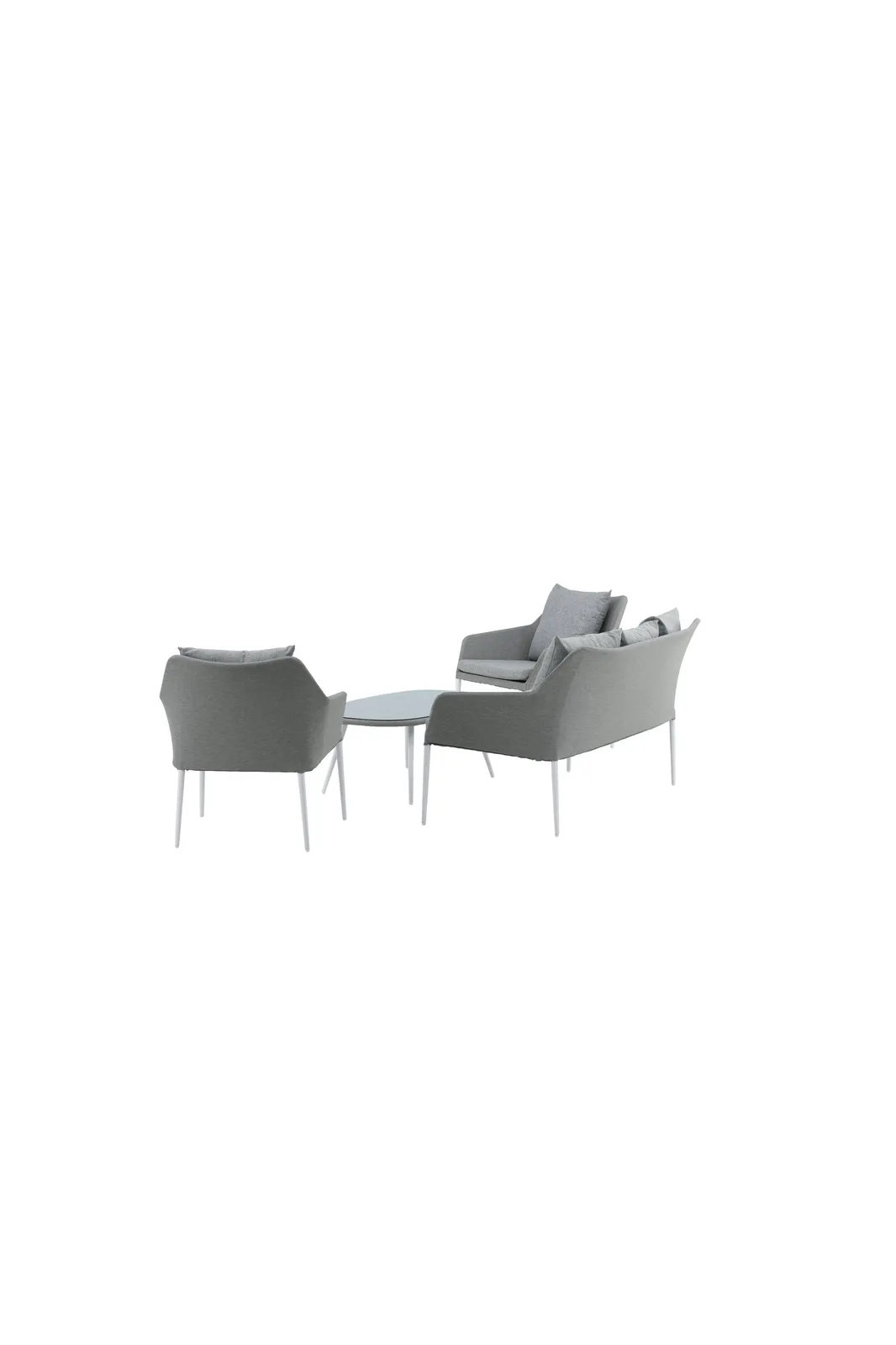 Garten Lounge-Set Spoga aus Aluminium, Polyester und Glas in Grau und Weiss - Image 10