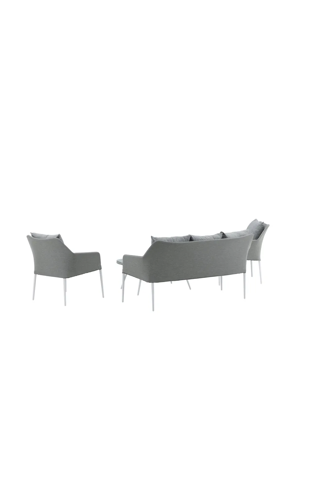 Garten Lounge-Set Spoga aus Aluminium, Polyester und Glas in Grau und Weiss - Image 11