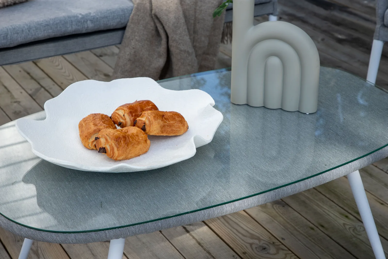 Garten Lounge-Set Spoga aus Aluminium, Polyester und Glas in Grau und Weiss - Image 6