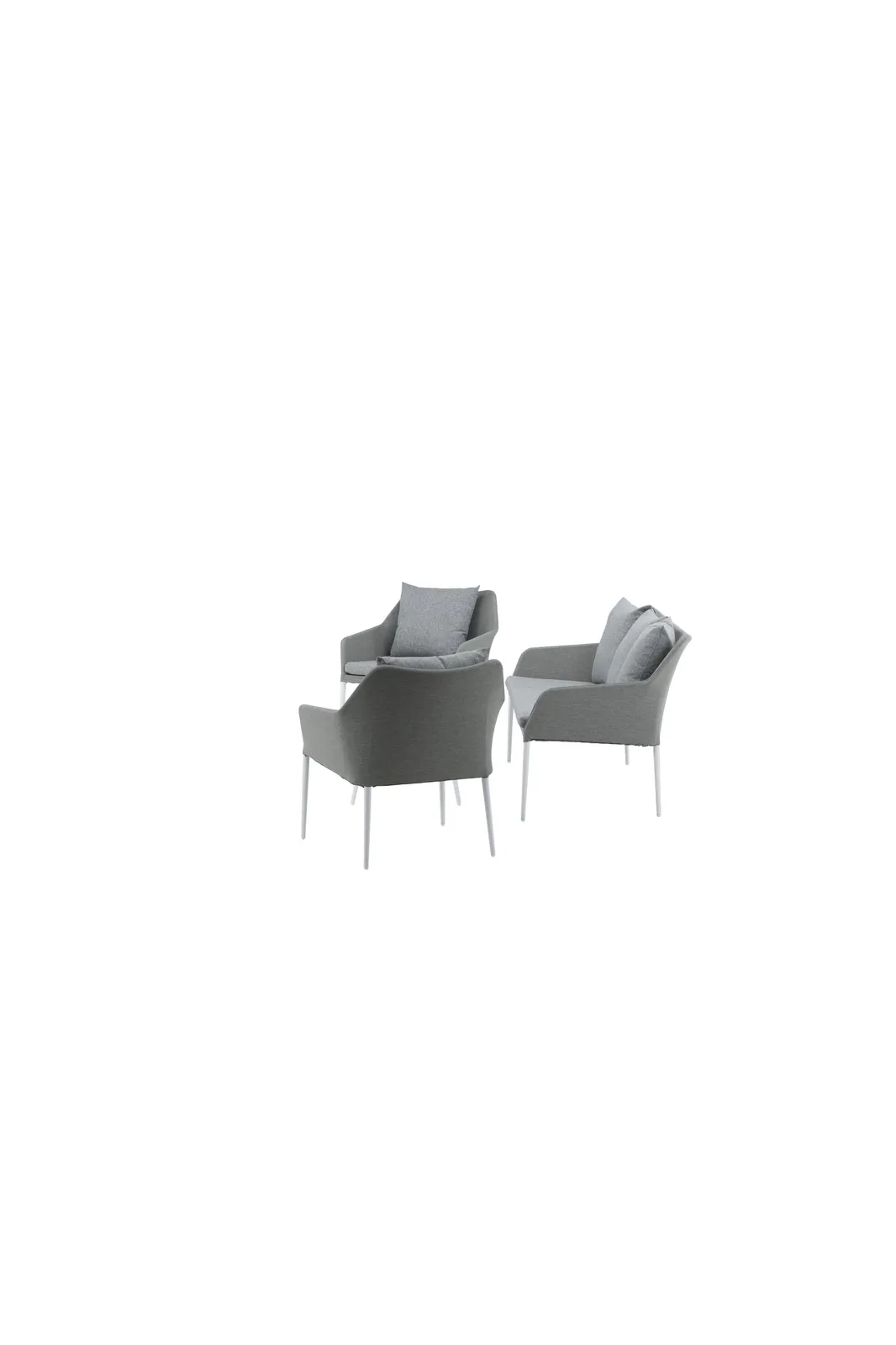 Garten Lounge-Set Spoga aus Aluminium, Polyester und Glas in Grau und Weiss - Image 9