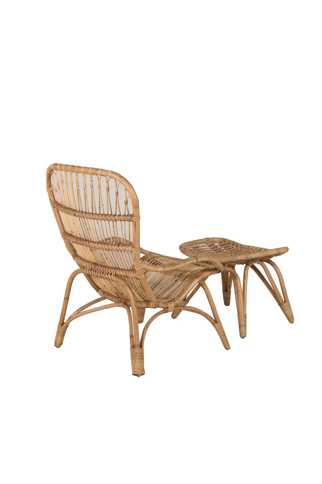 Garten Sessel Ella aus Rattan mit Offwhite Kissen und Fusshocker - Image 8