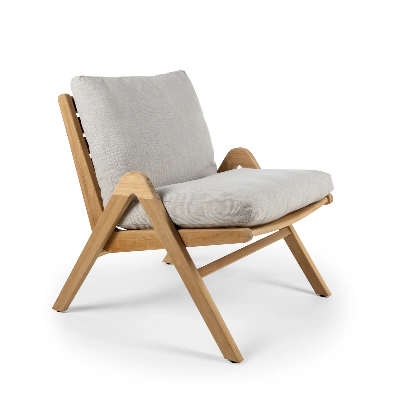 Garten Sessel Positano aus Teak in Natur, 66×80×75 cm