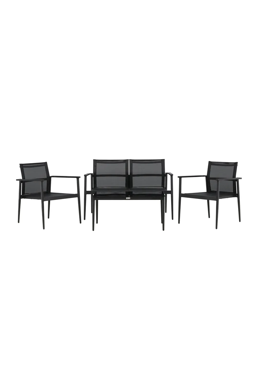 Garten Set Break aus Aluminium und Textilene in Schwarz
