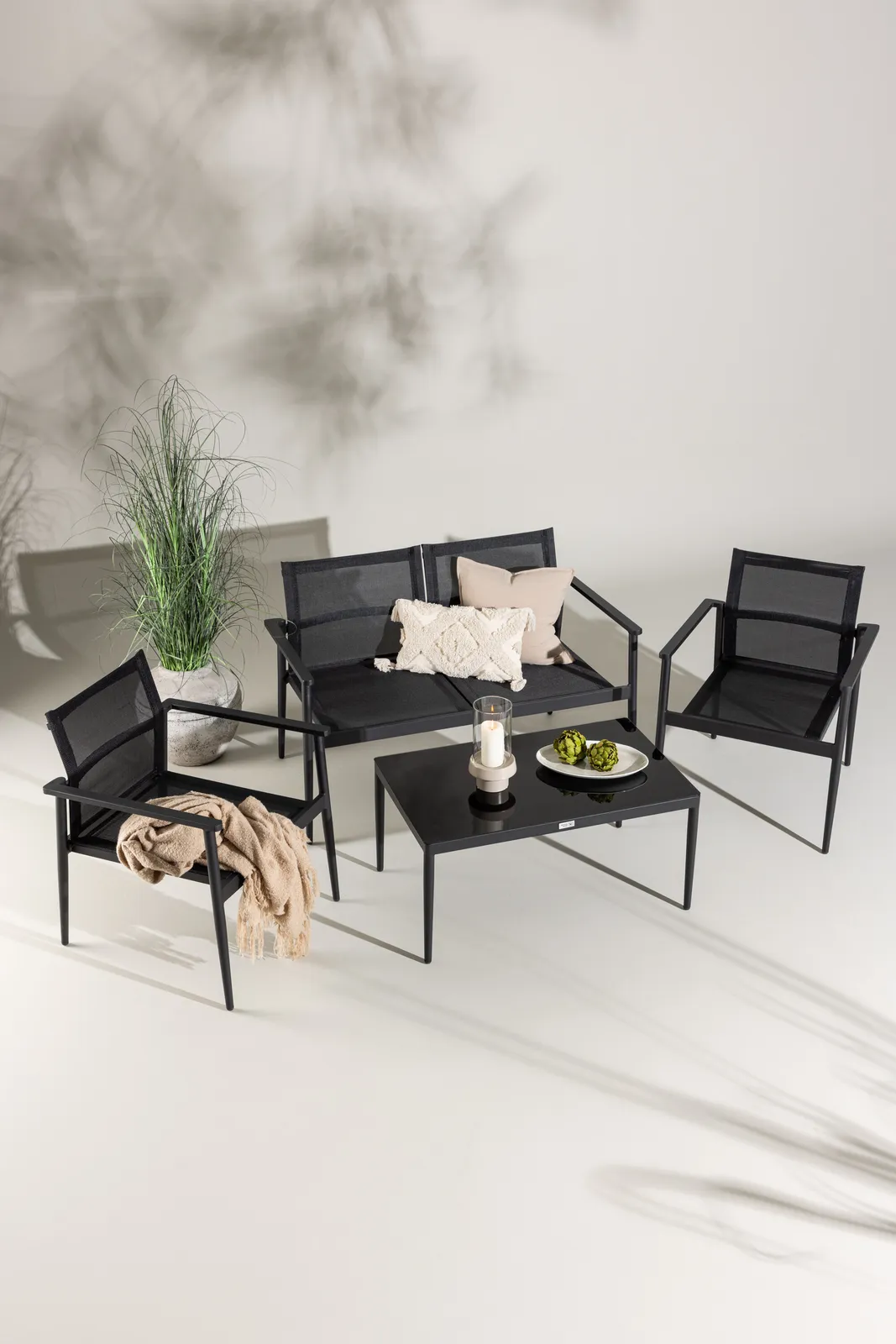 Garten Set Break aus Aluminium und Textilene in Schwarz - Image 2