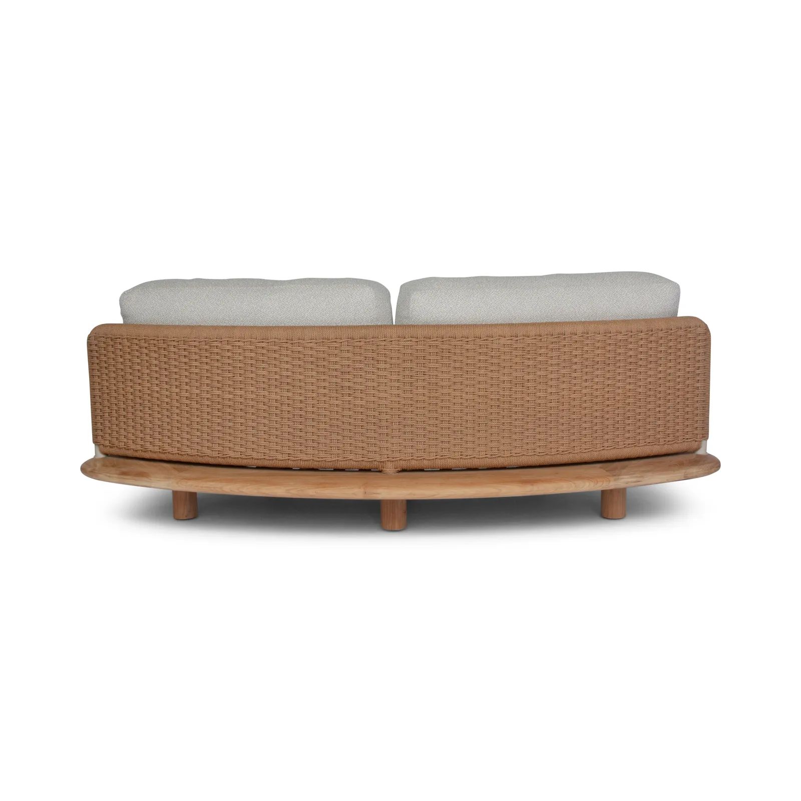 Garten Sofa Orosei, Mittelstück, aus Naturteak und Seil in Natur, 218×126×63 cm - Image 9