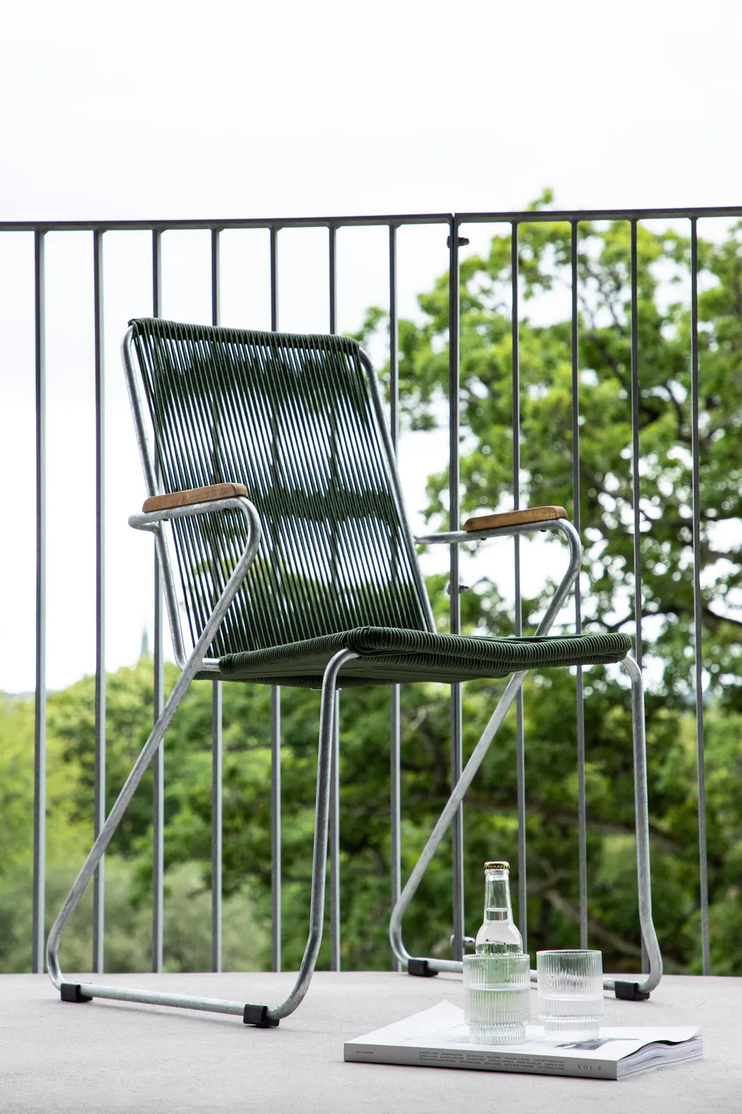 Gartenstuhl Bois aus Stahl in Silber und Grün - Image 2