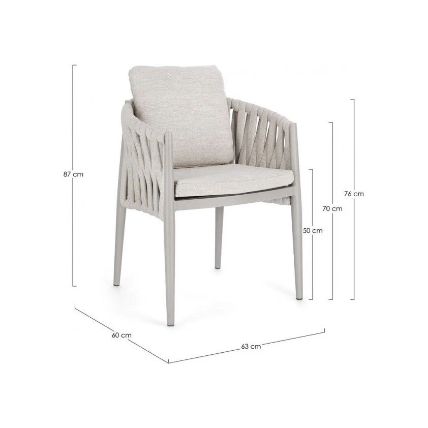 Gartenstuhl Jacinta mit Armlehne und Kissen Moon WG24 - Image 3