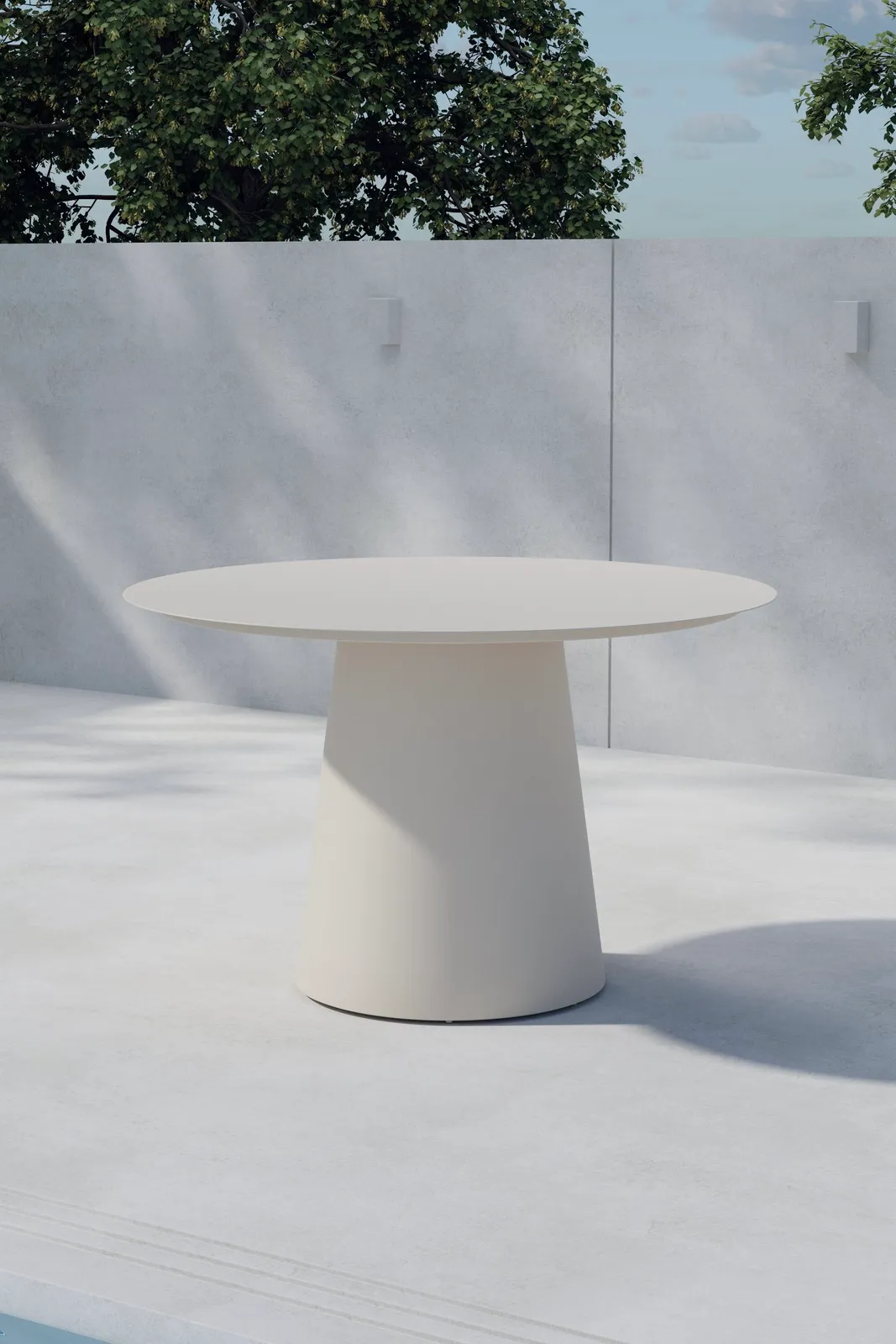 Gartentisch Lanzo aus Aluminium in Beige, rund, 120×120x75 cm - Image 2