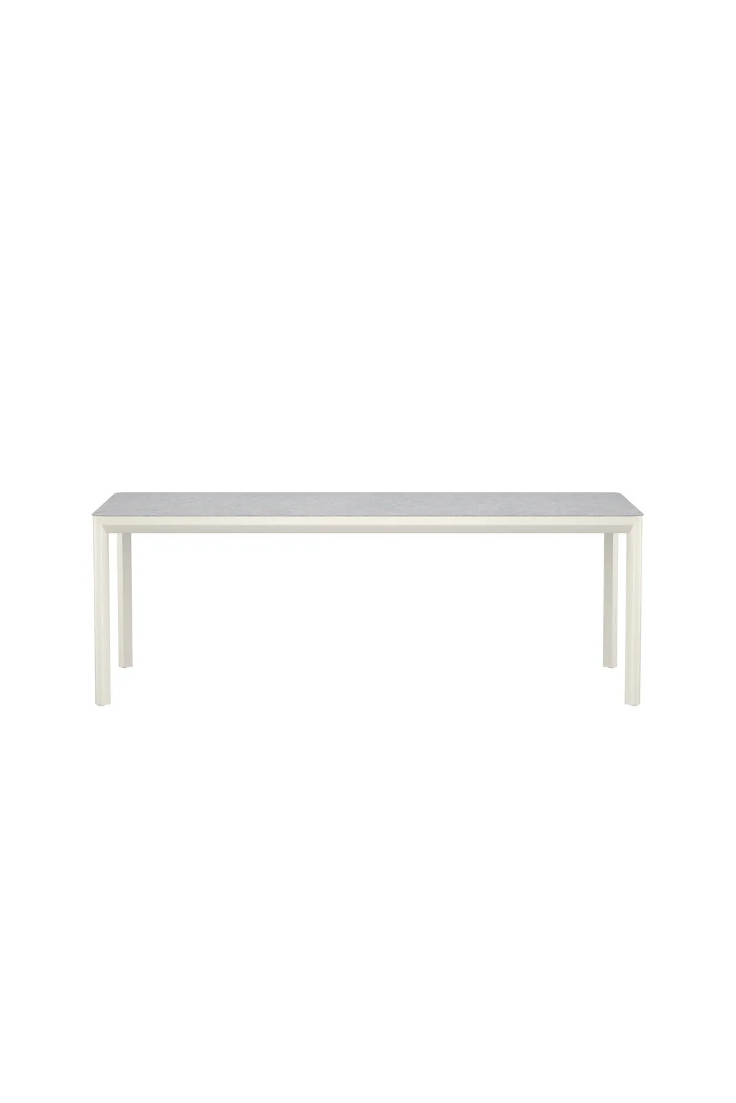 Gartentisch Lino aus Aluminium und Keramikglas in Beige, 220×100×74 cm