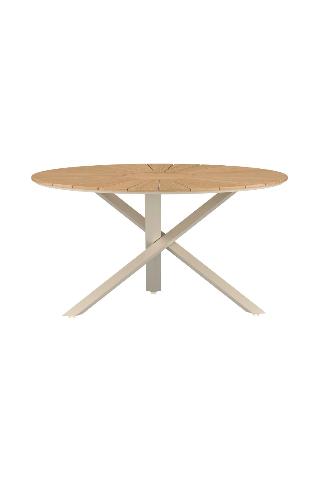 Gartentisch Mexico aus Teak und Aluminium in Beige/Natur, 140x140×75 cm