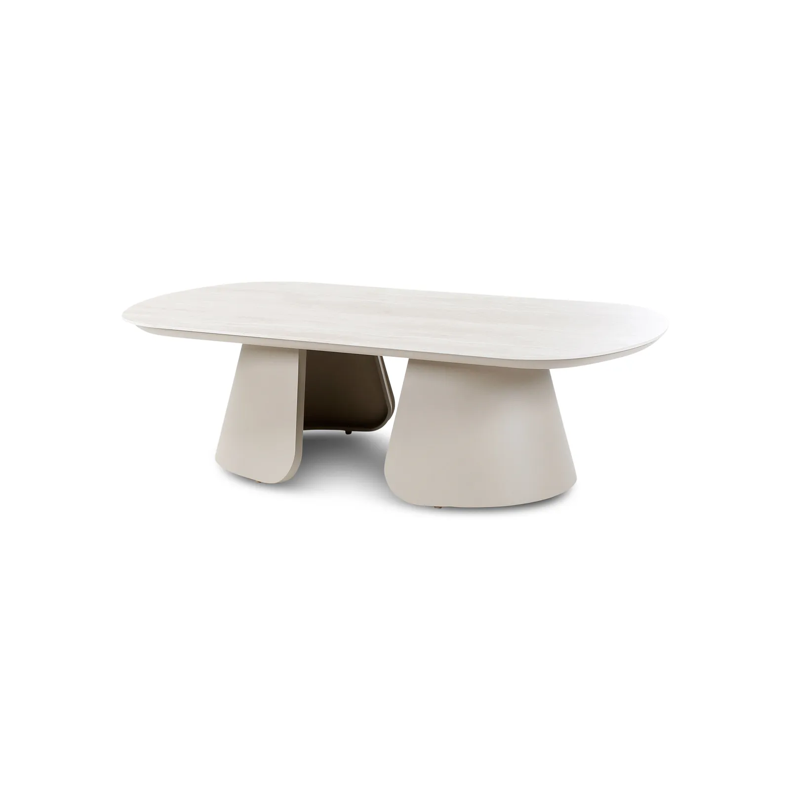 Gartencouchtisch Mikos aus Aluminium steinfarbend, 130x70x38 cm - Image 3