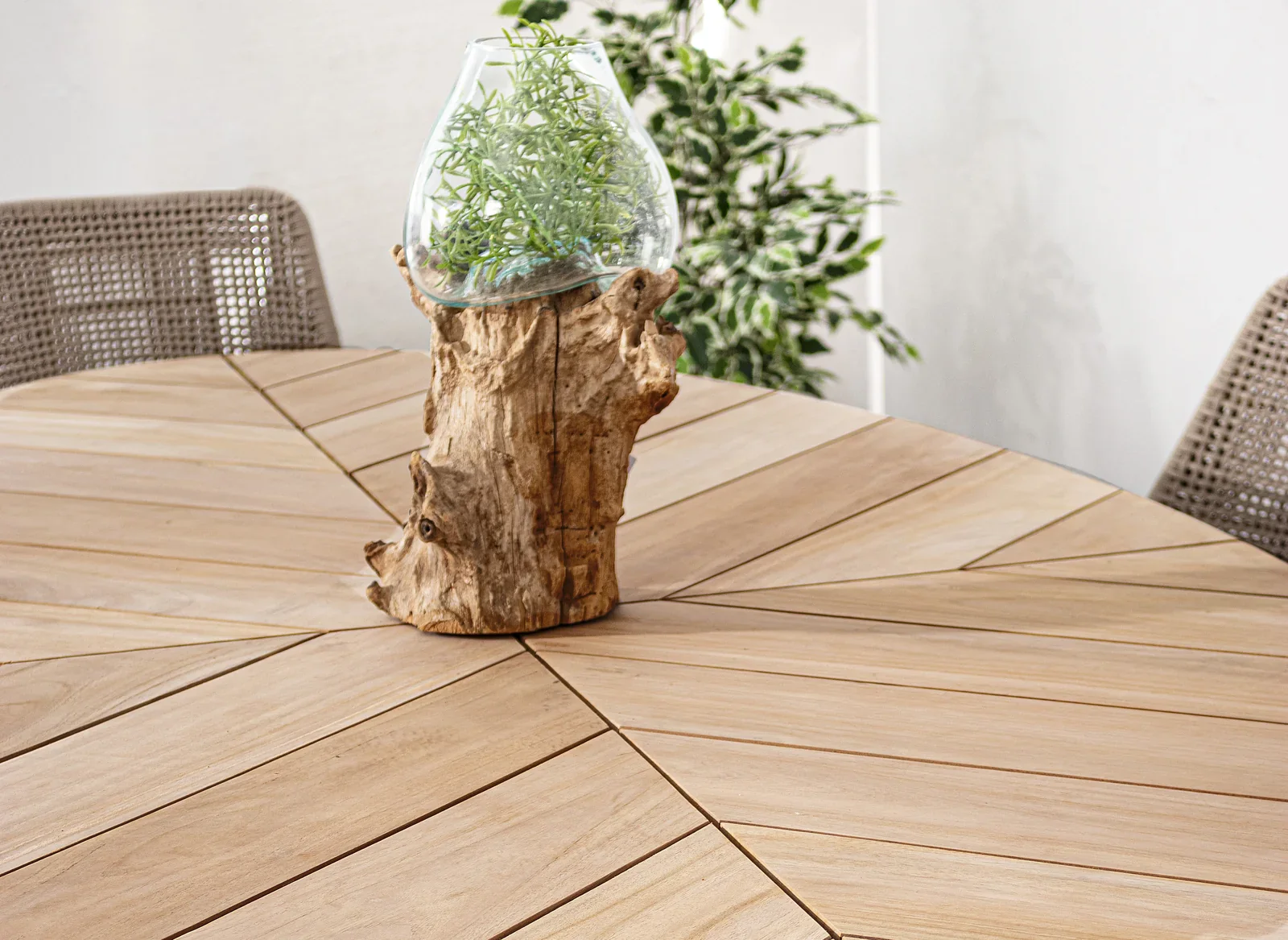Gartentisch oval 240x110 Weiß RT01 Palmdale - Image 6