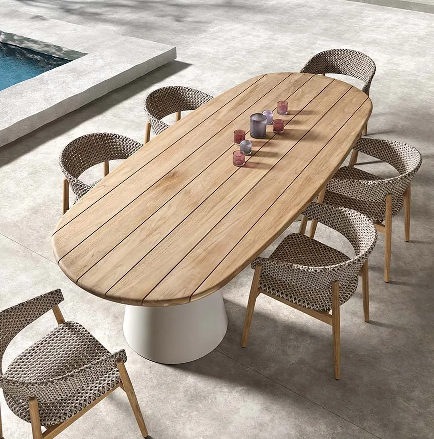 Gartentisch Pipa aus Teakholz in beige, 120x260x75 cm - Image 3
