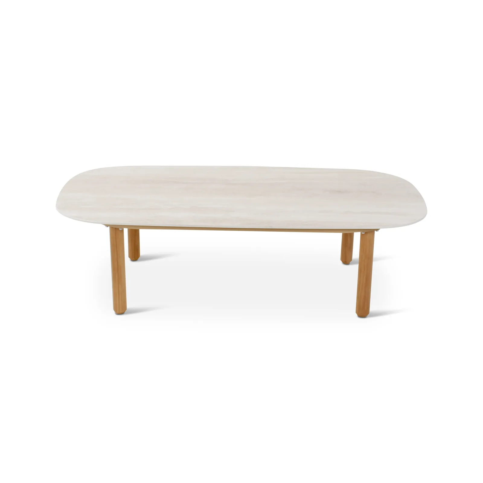 Gartencouchtisch Romeo aus Teakholz in hellgrau, 120x65x33 cm