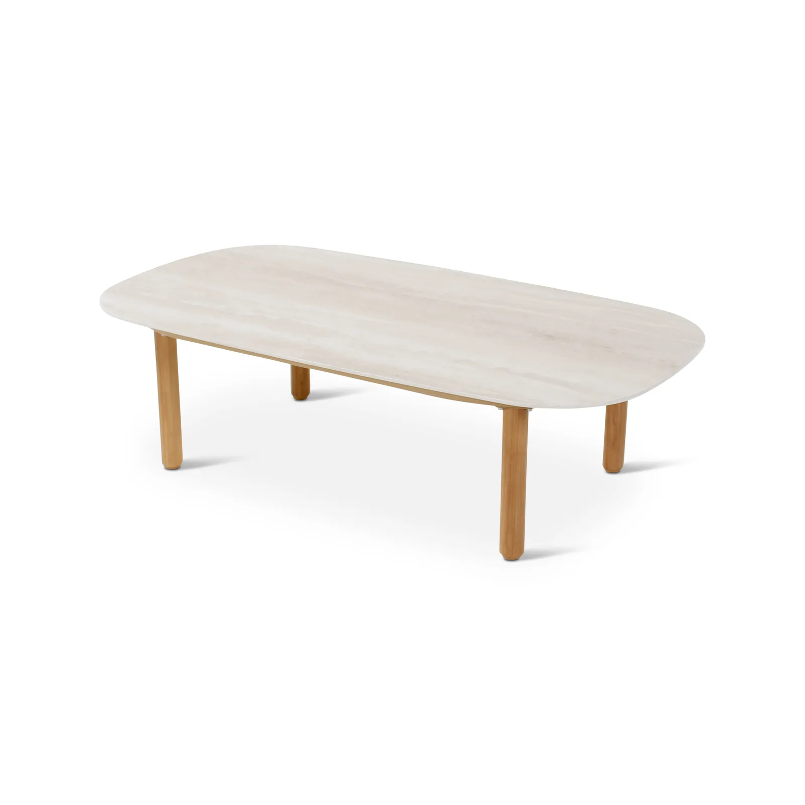 Gartencouchtisch Romeo aus Teakholz in hellgrau, 120x65x33 cm - Image 3