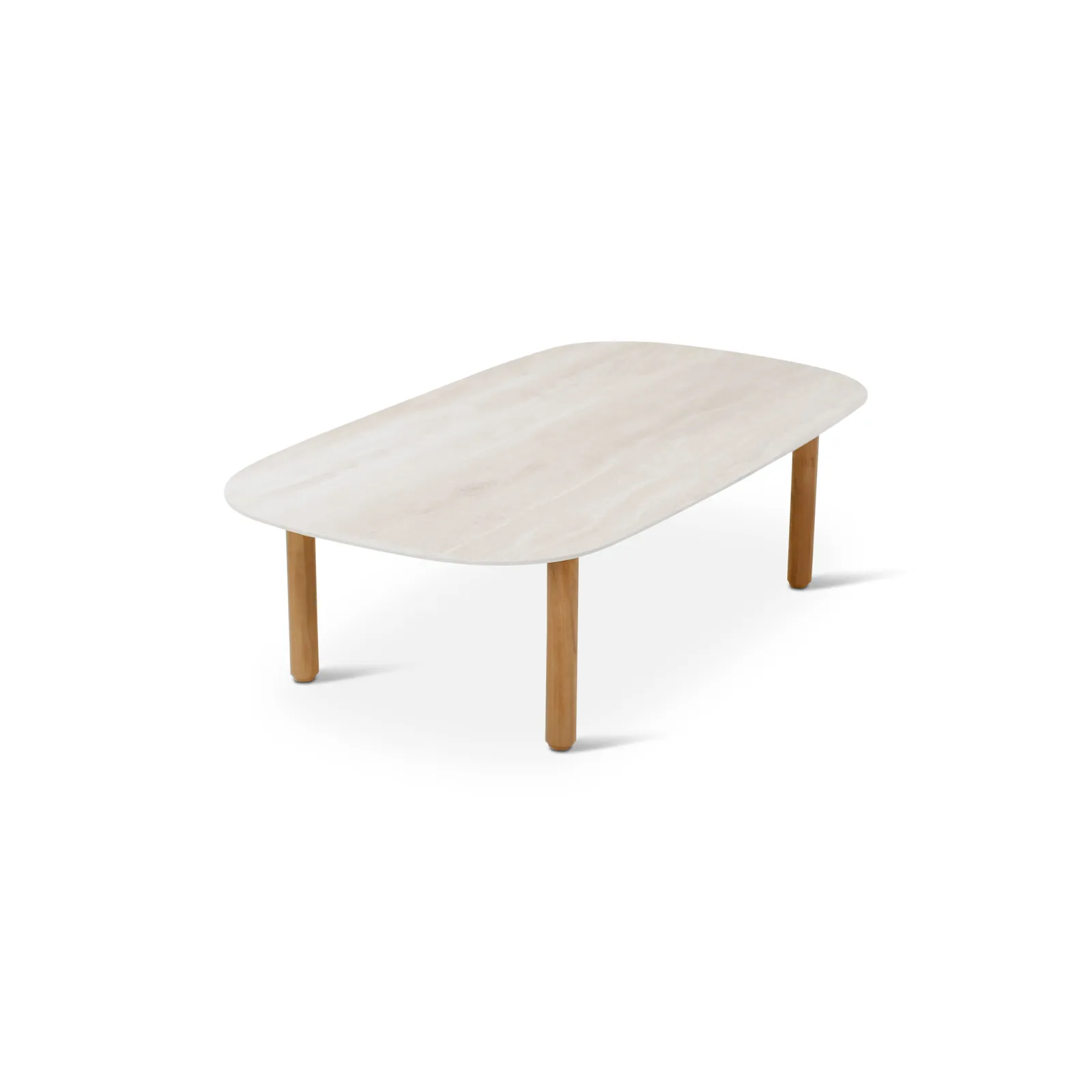 Gartencouchtisch Romeo aus Teakholz in hellgrau, 120x65x33 cm - Image 5