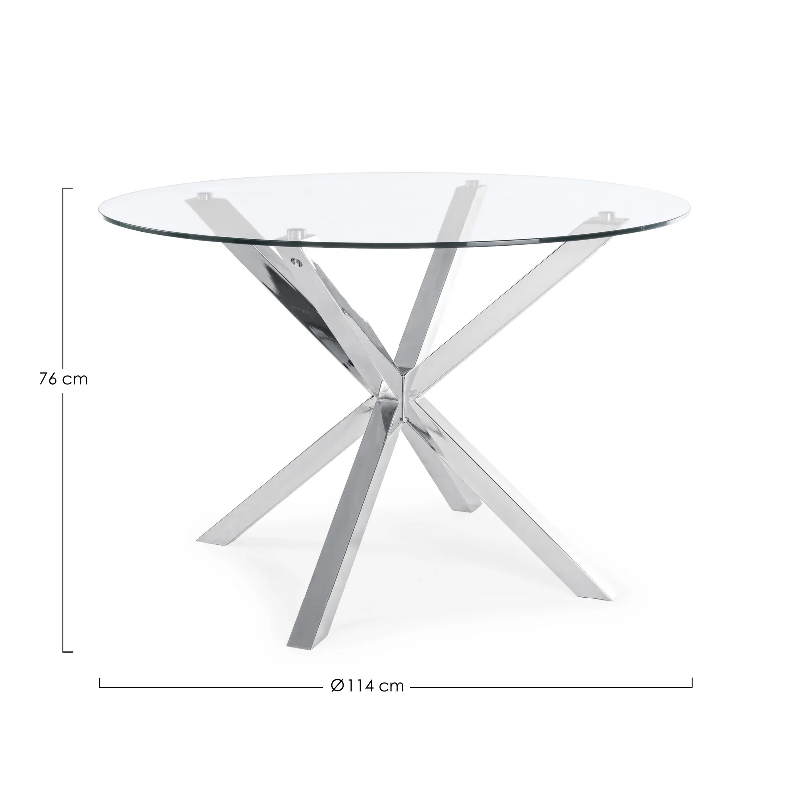 Esstisch mit Stahlbeinen 114cm Glastisch May - Image 3