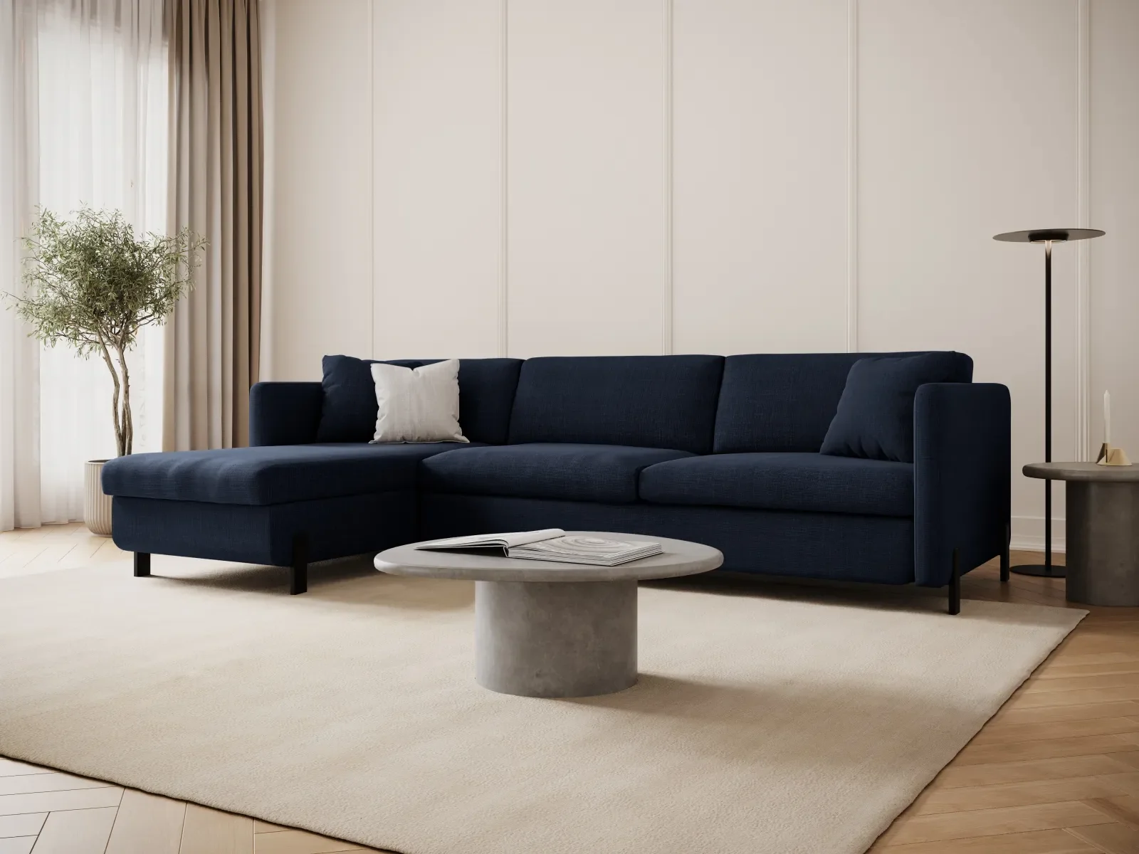 Gloria 4-Sitzer Ecksofa Links, ausklappbar, mit Schlaffunktion, mit Bezug aus Samt oder Strukturstoff, 260x170 cm - Image 23