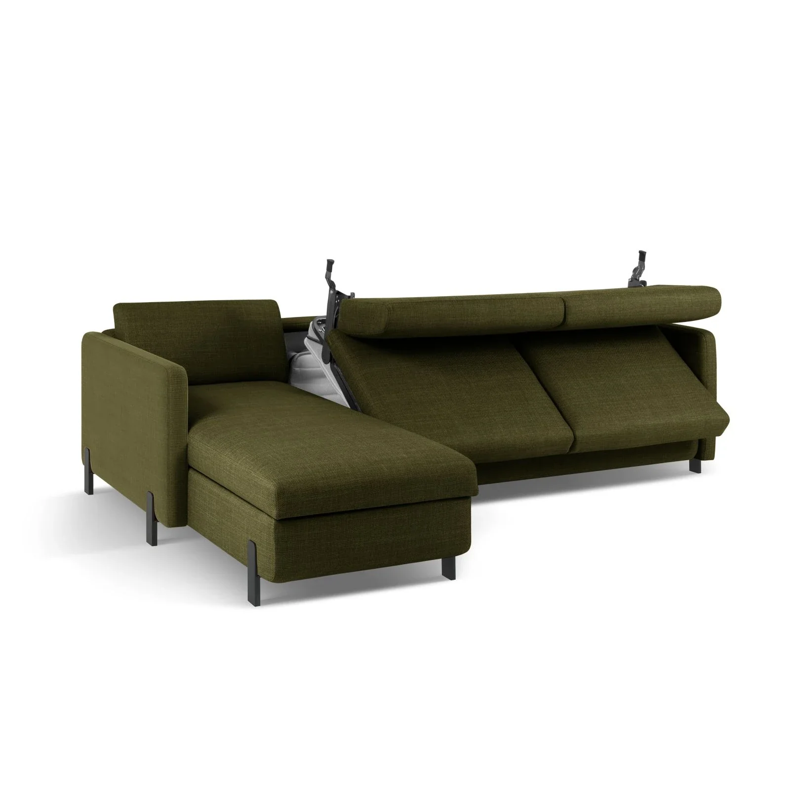 Gloria 4-Sitzer Ecksofa Links, ausklappbar, mit Schlaffunktion, mit Bezug aus Samt oder Strukturstoff, 280x170 cm - Image 11