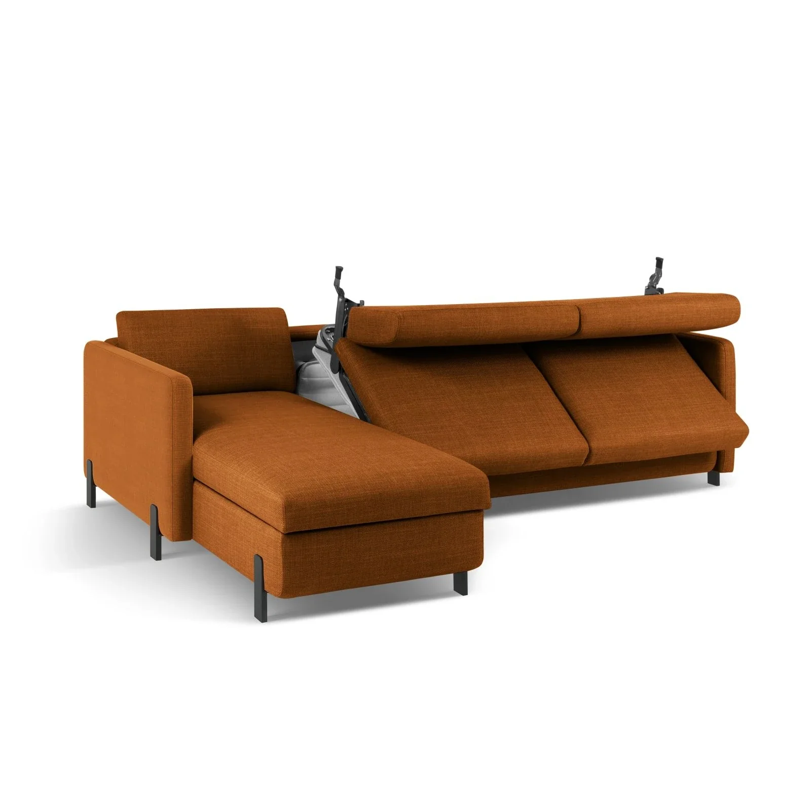 Gloria 4-Sitzer Ecksofa Links, ausklappbar, mit Schlaffunktion, mit Bezug aus Samt oder Strukturstoff, 280x170 cm - Image 18