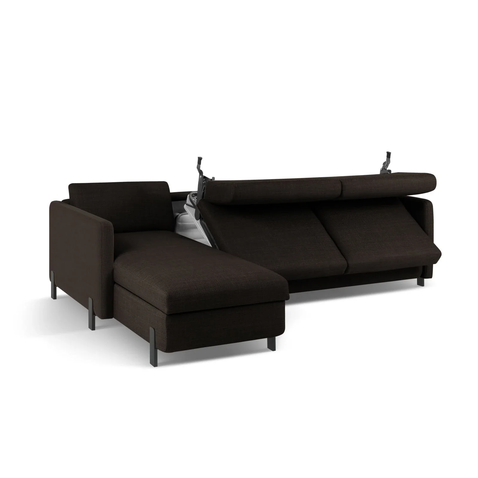 Gloria 4-Sitzer Ecksofa Links, ausklappbar, mit Schlaffunktion, mit Bezug aus Samt oder Strukturstoff, 280x170 cm - Image 39