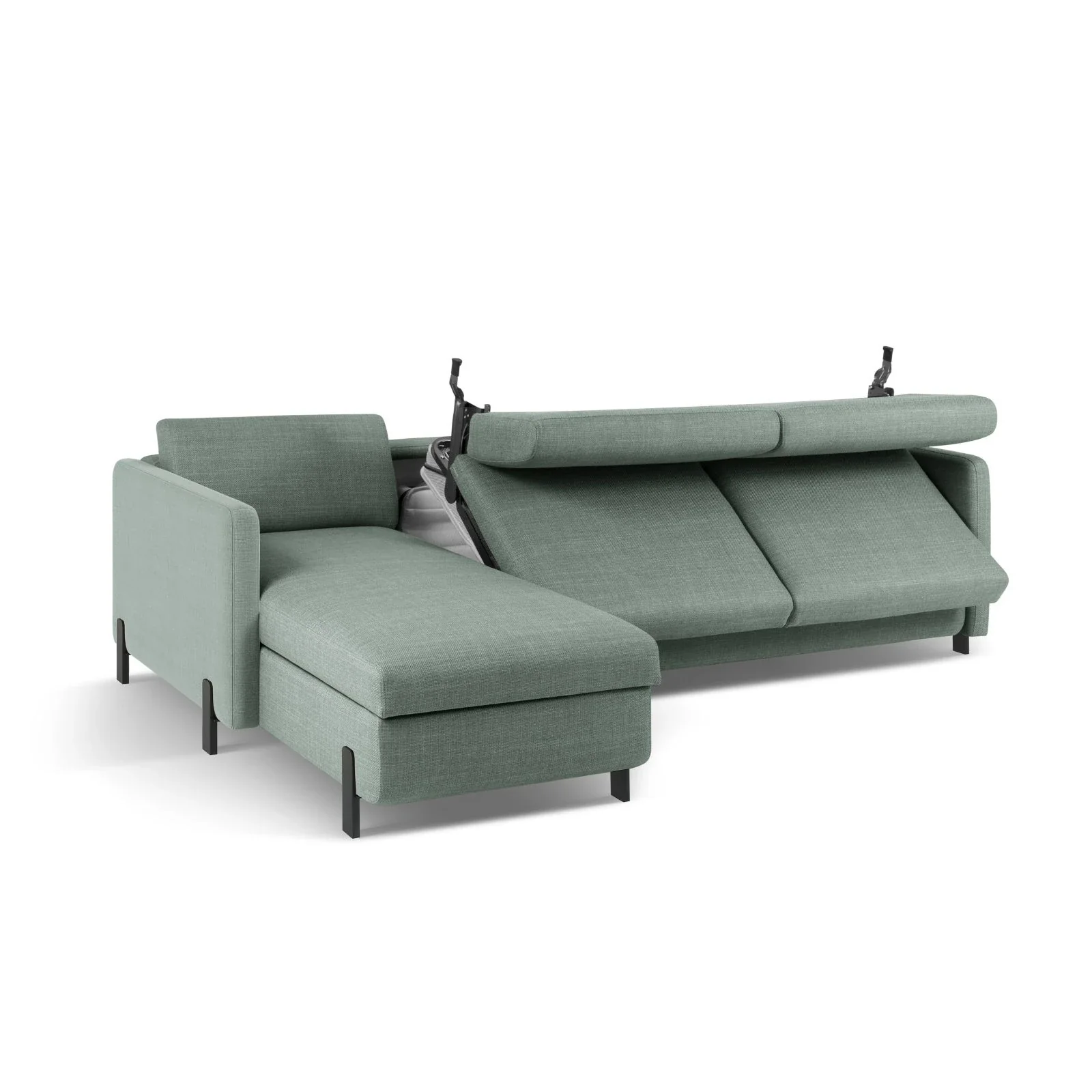 Gloria 4-Sitzer Ecksofa Links, ausklappbar, mit Schlaffunktion, mit Bezug aus Samt oder Strukturstoff, 280x170 cm - Image 47