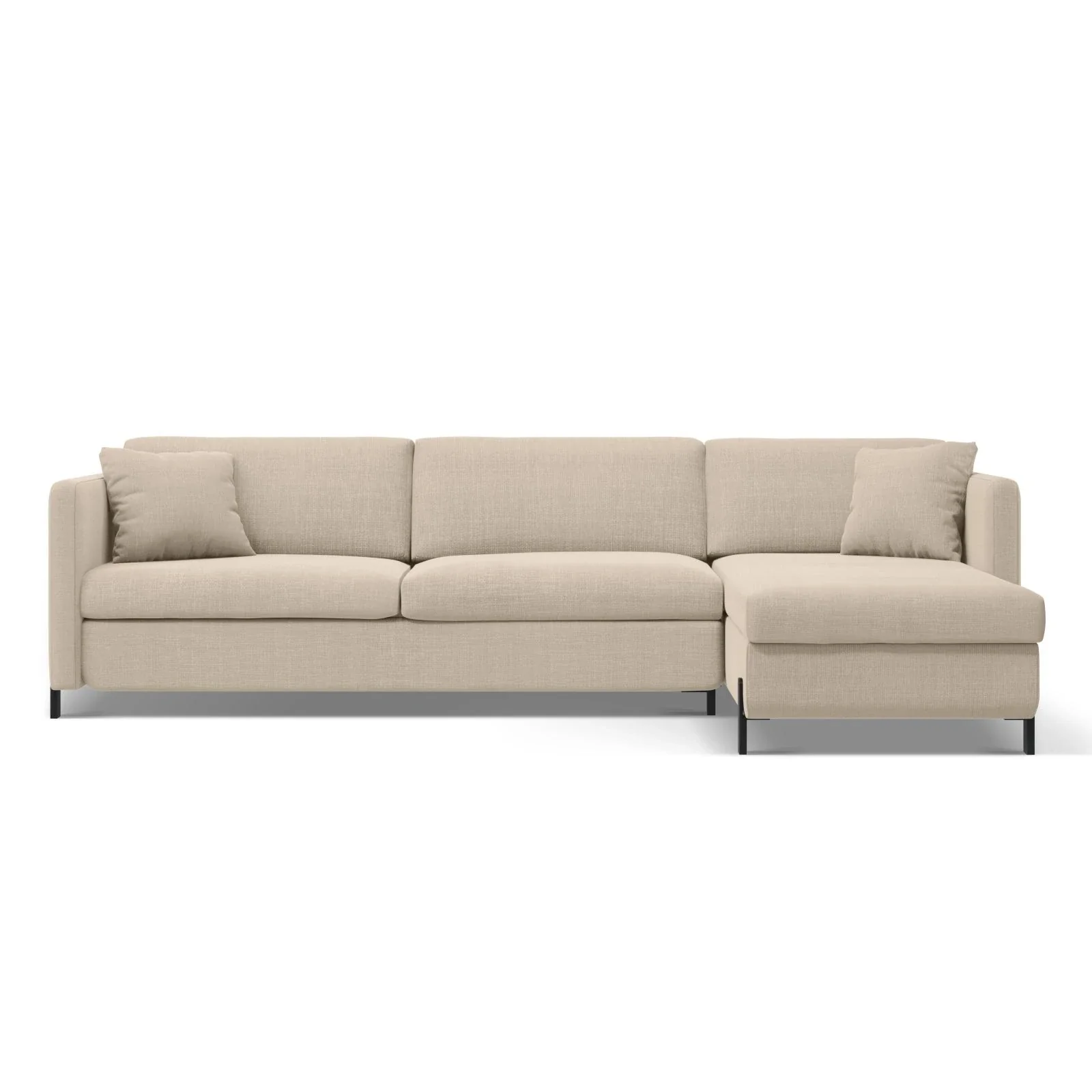 Gloria 4-Sitzer Ecksofa Rechts, ausklappbar, mit Schlaffunktion, mit Bezug aus Samt oder Strukturstoff, 280x170 cm