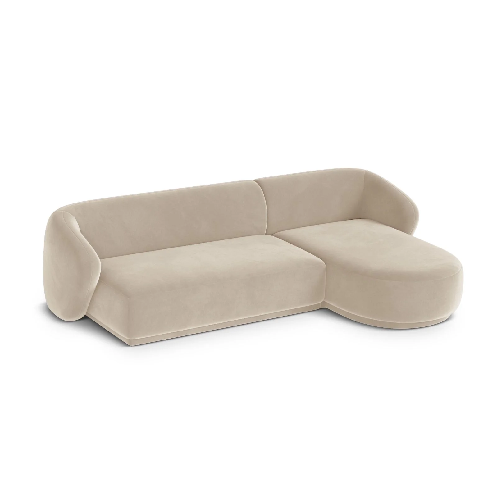 Gomera 4-Sitzer Ecksofa, Rechte Seite, aus Samt, 260x155x74 cm - Image 4
