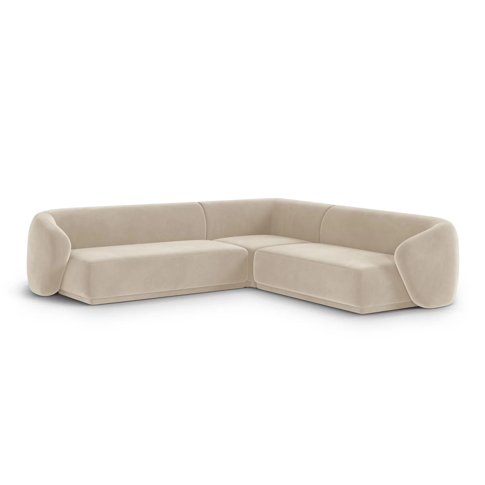 Gomera 5-Sitzer Ecksofa, symmetrisch, aus Samt, 256x256x74 cm