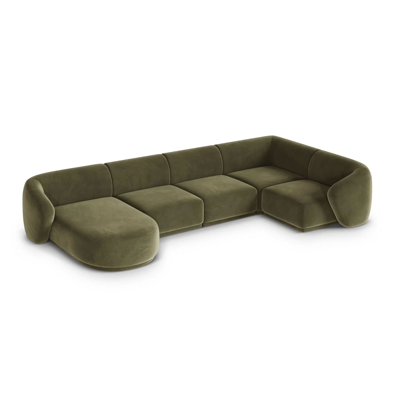 Gomera 6-Sitzer Panorama Ecksofa, Rechte Seite, aus Samt, 336x166x74 cm - Image 16