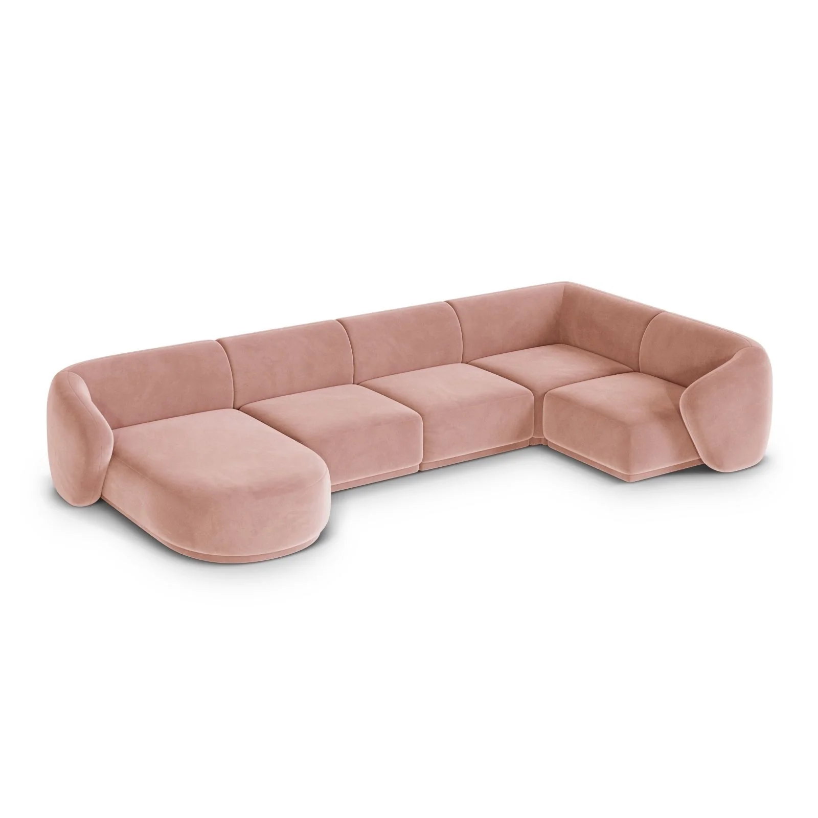 Gomera 6-Sitzer Panorama Ecksofa, Rechte Seite, aus Samt, 336x166x74 cm - Image 22