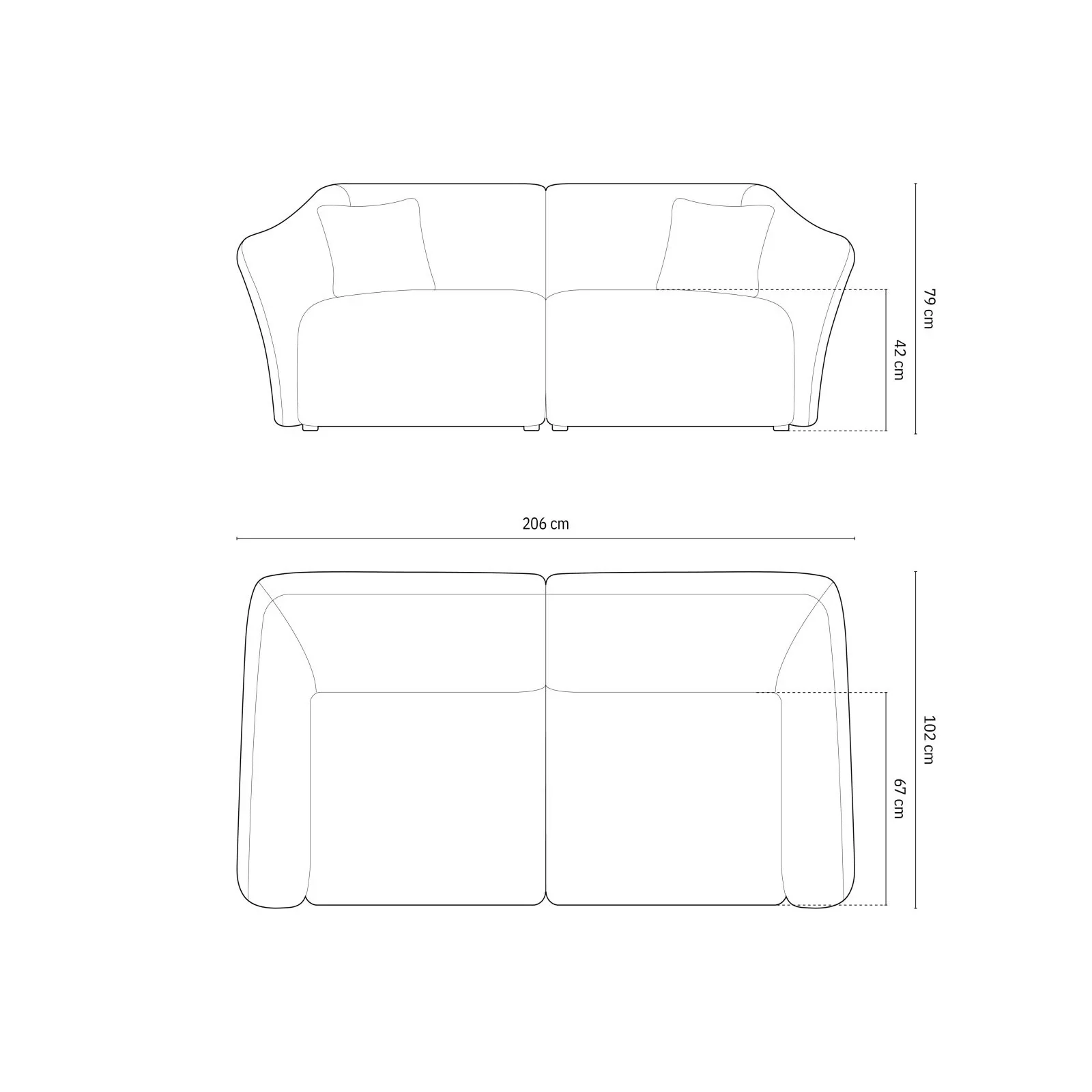 Hailey 3-Sitzer Sofa aus Boucle, 206x102 cm - Image 5