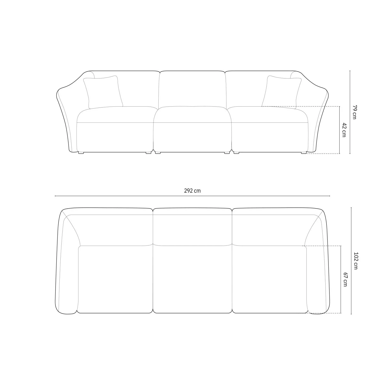 Hailey 5-Sitzer Sofa aus Boucle, 292x102 cm - Image 17