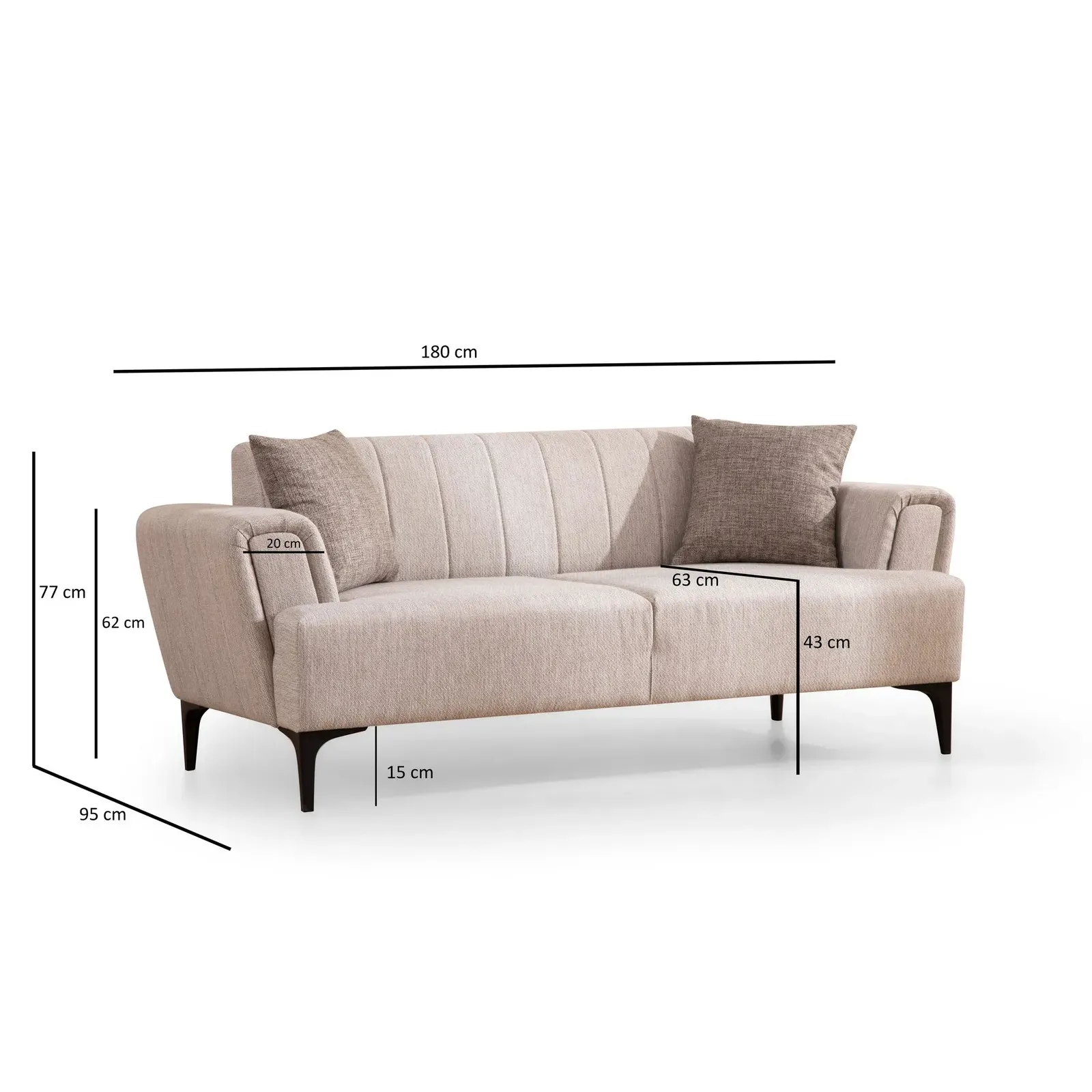 Hamlet 2-Sitzer Sofa, 180x95 cm - Image 13
