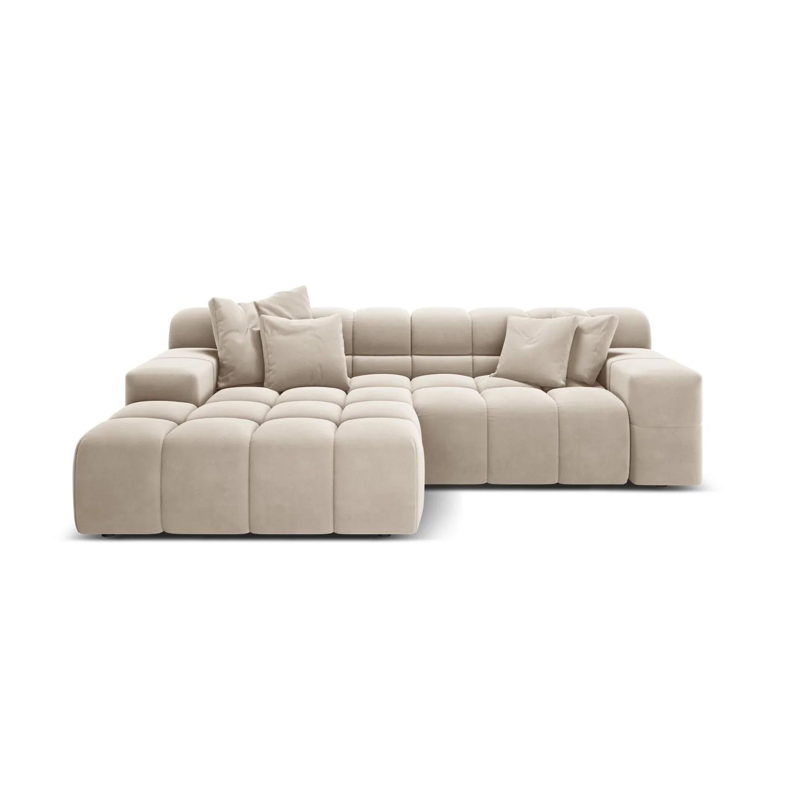 Hawaii 2-Sitzer Ecksofa, Linke Seite, aus Samt oder Strukturstoff, 240x160 cm