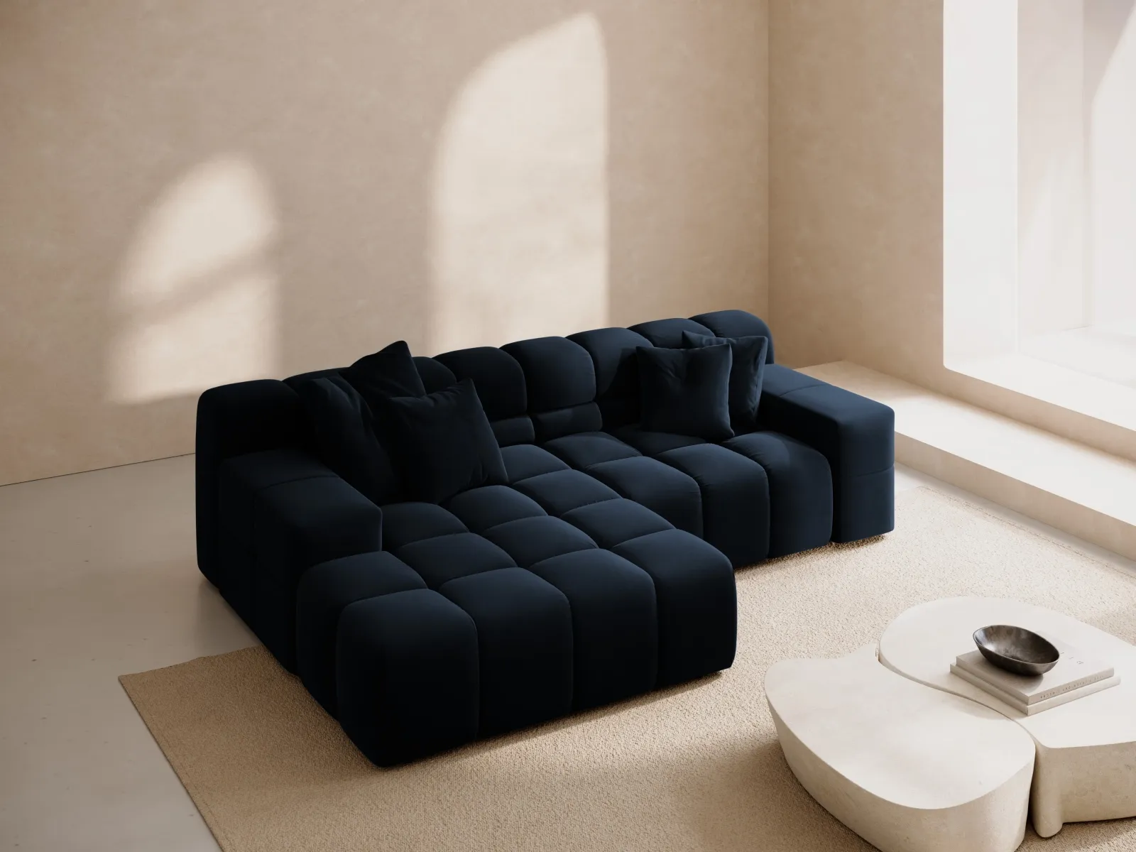 Hawaii 2-Sitzer Ecksofa, Linke Seite, aus Samt oder Strukturstoff, 240x160 cm - Image 20