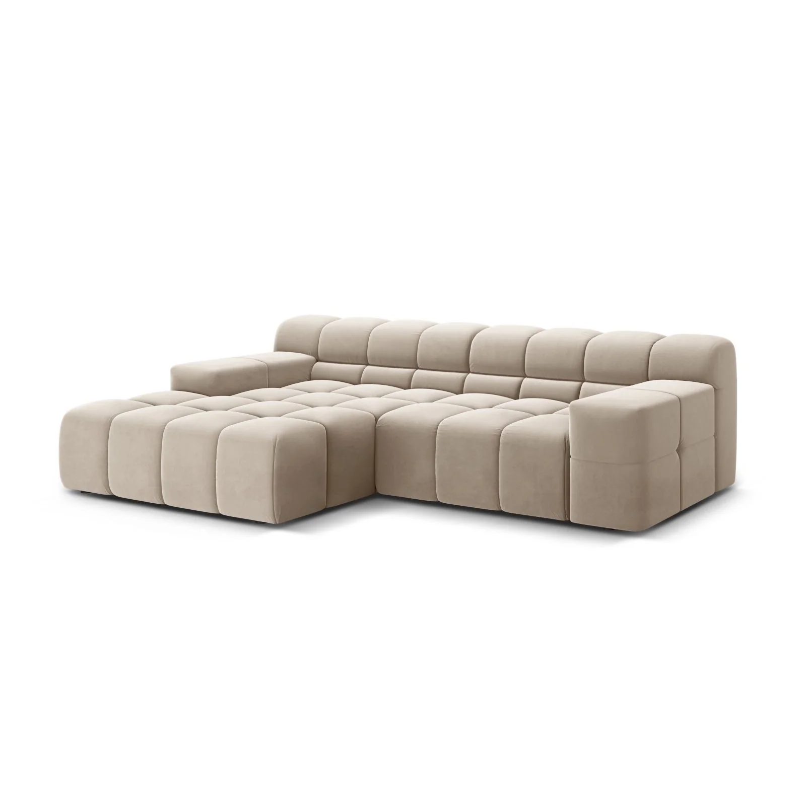 Hawaii 2-Sitzer Ecksofa, Linke Seite, aus Samt oder Strukturstoff, 240x160 cm - Image 4