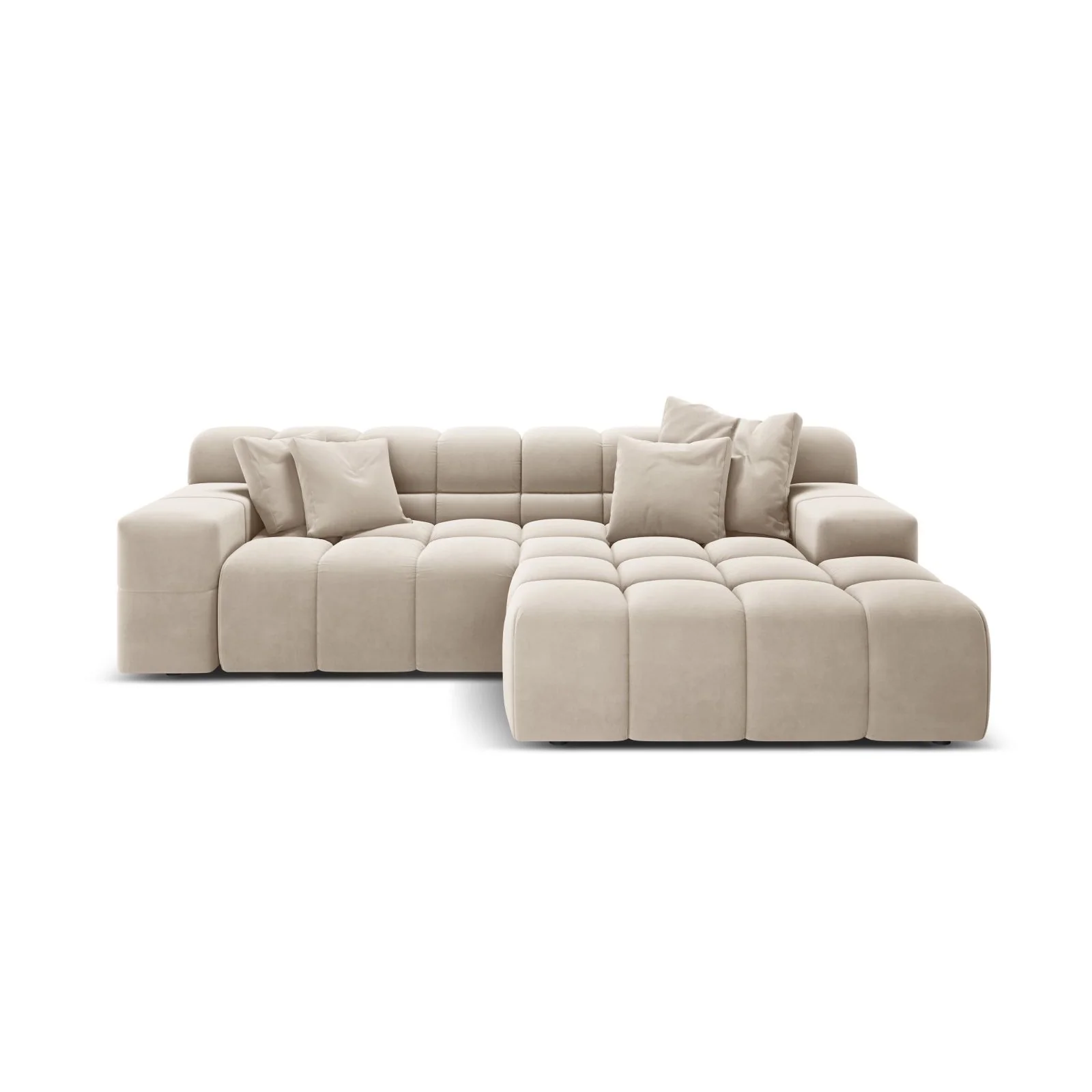 Hawaii 2-Sitzer Ecksofa, Rechte Seite, aus Samt oder Strukturstoff, 240x160 cm