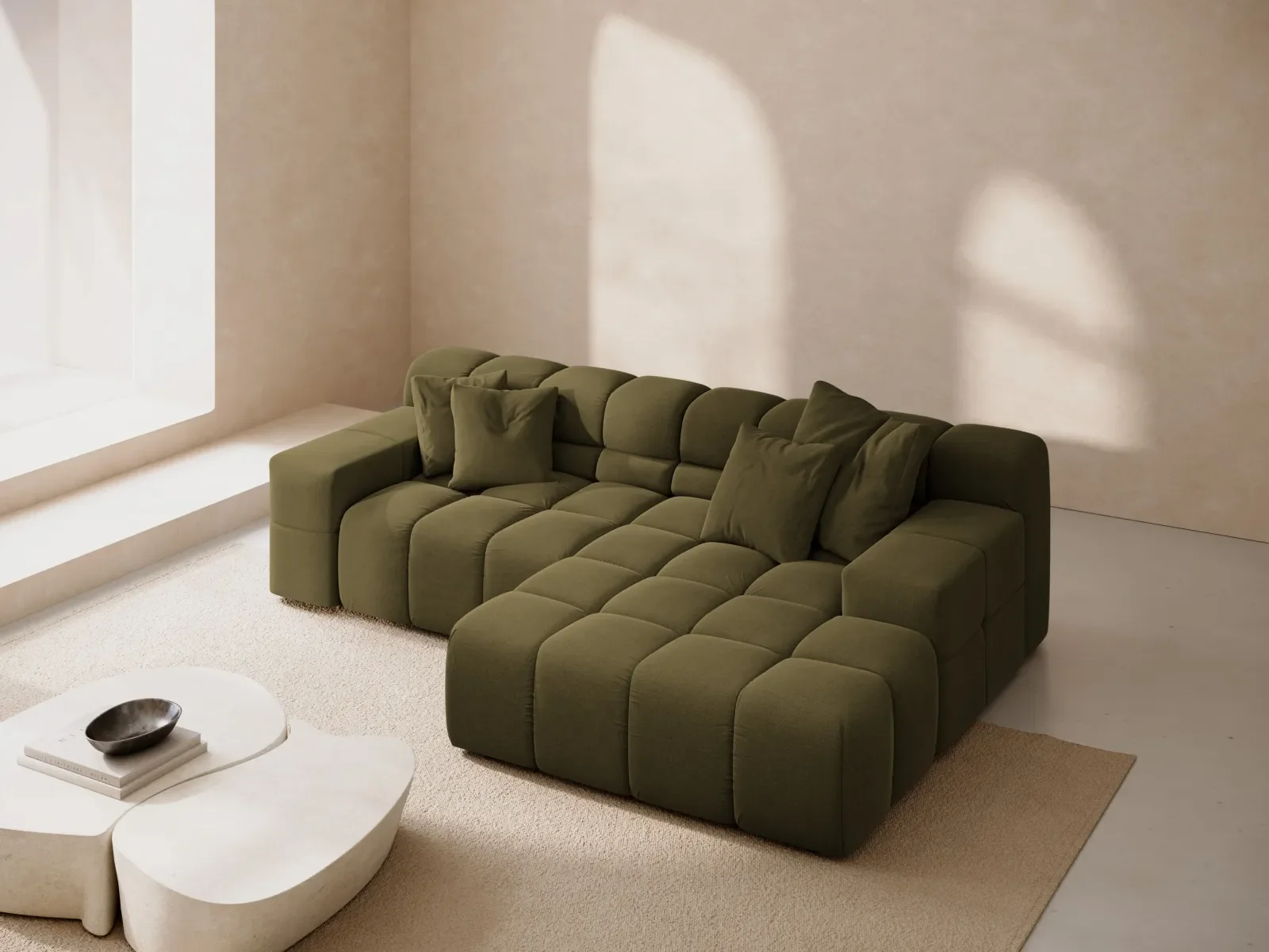 Hawaii 2-Sitzer Ecksofa, Rechte Seite, aus Samt oder Strukturstoff, 240x160 cm - Image 50