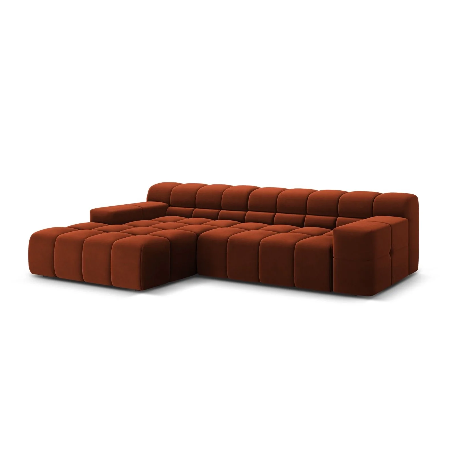 Hawaii 3-Sitzer Ecksofa, Linke Seite, aus Samt oder Strukturstoff, 270x160x75 cm - Image 10