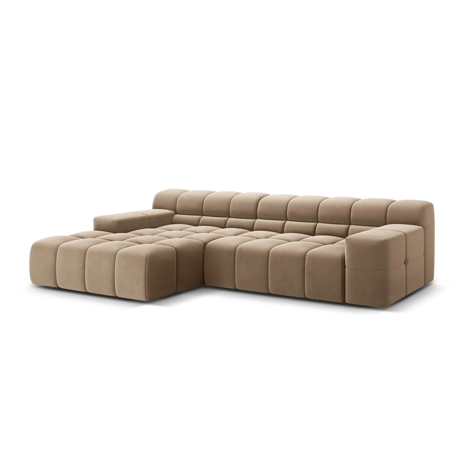 Hawaii 3-Sitzer Ecksofa, Linke Seite, aus Samt oder Strukturstoff, 270x160x75 cm - Image 16