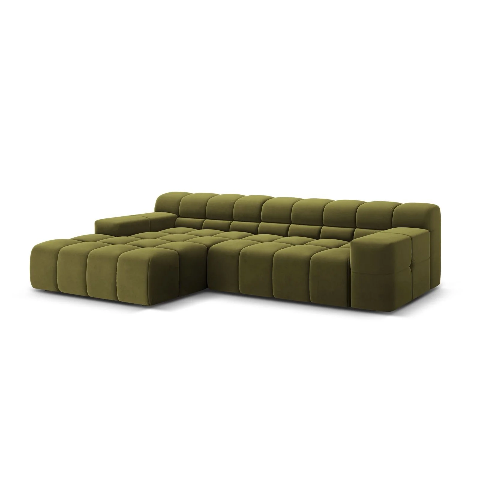 Hawaii 3-Sitzer Ecksofa, Linke Seite, aus Samt oder Strukturstoff, 270x160x75 cm - Image 28