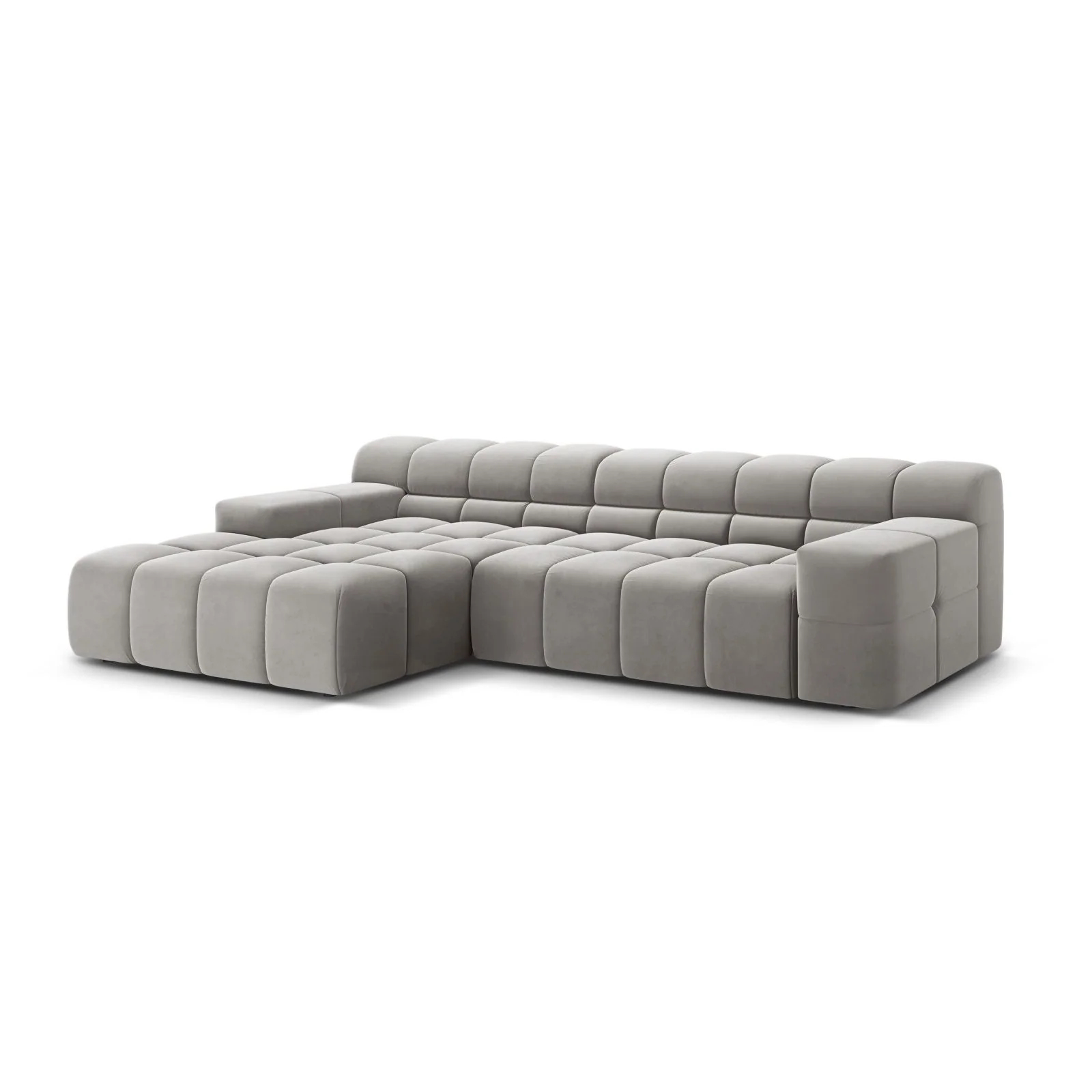 Hawaii 3-Sitzer Ecksofa, Linke Seite, aus Samt oder Strukturstoff, 270x160x75 cm - Image 34