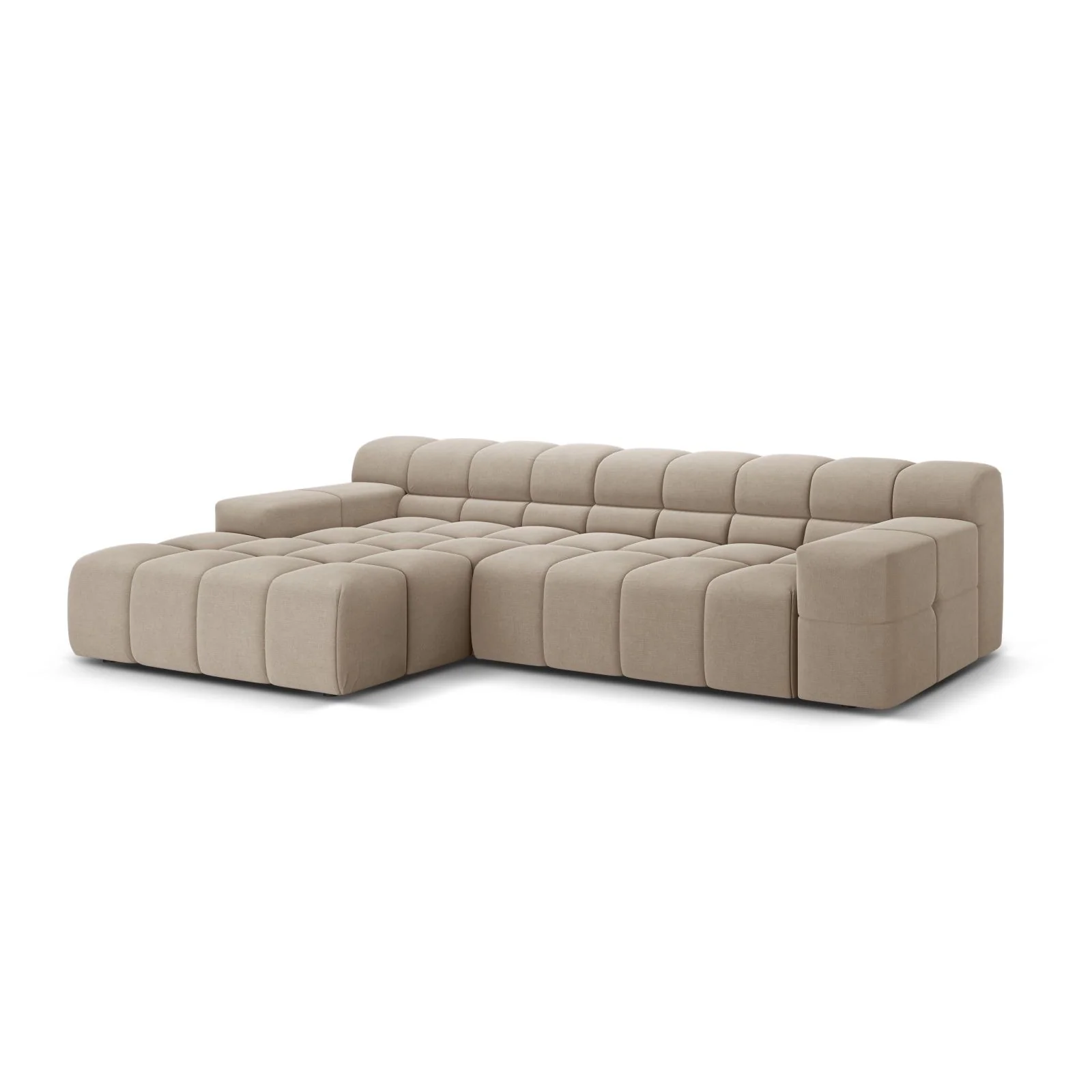 Hawaii 3-Sitzer Ecksofa, Linke Seite, aus Samt oder Strukturstoff, 270x160x75 cm - Image 46