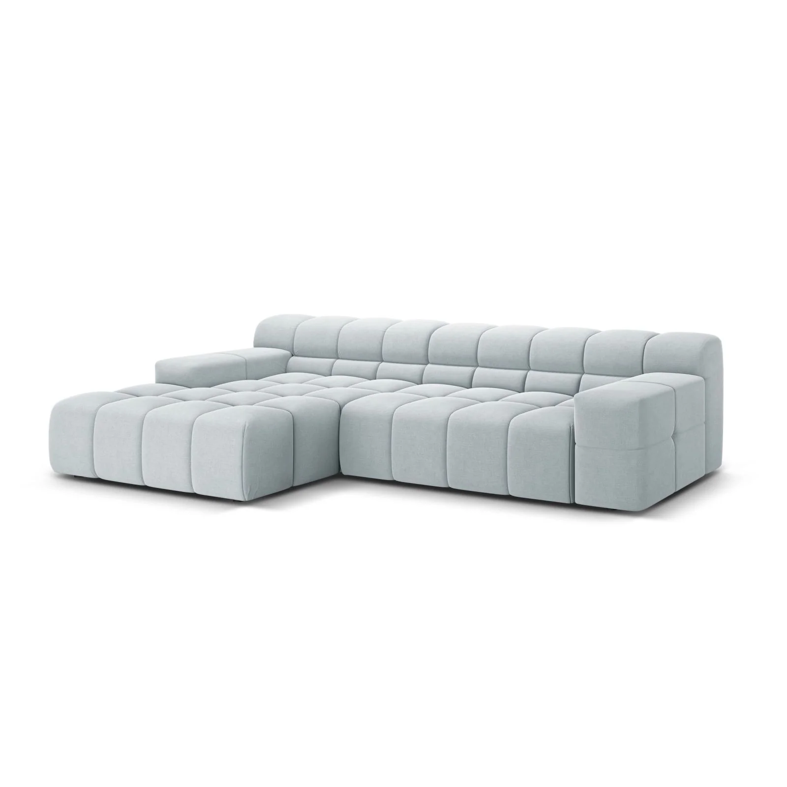 Hawaii 3-Sitzer Ecksofa, Linke Seite, aus Samt oder Strukturstoff, 270x160x75 cm - Image 64